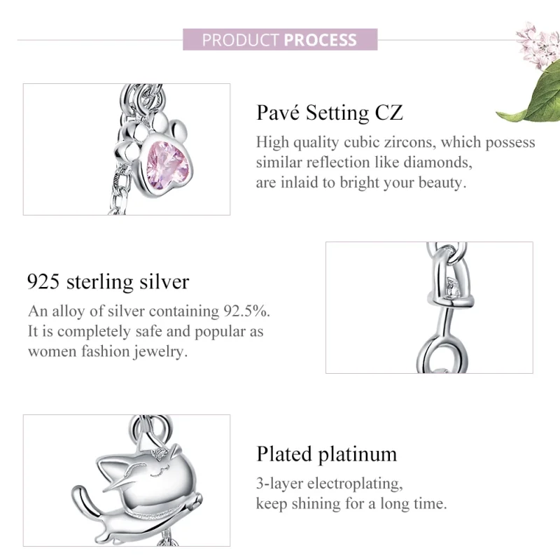 (afbeelding voor) Pandora Style Kat en klauw Veiligheidsketting - BSC243 - Bekijken 8