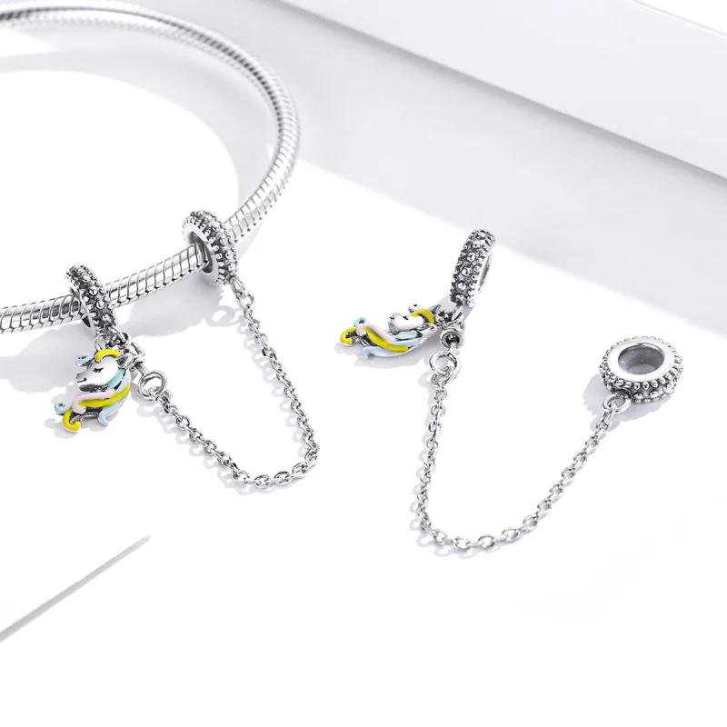 (afbeelding voor) Pandora Style Kleurrijke pony Veiligheidsketting - SCC1571 - Bekijken 4