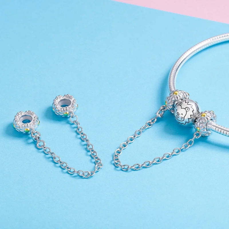 (afbeelding voor) Pandora Style Madeliefje Veiligheidsketting - SCC618 - Bekijken 4