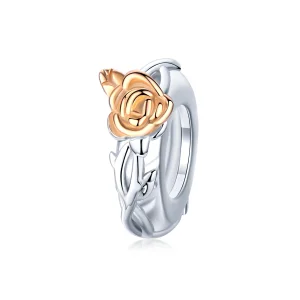 (afbeelding voor) Pandora Style Bicolor Lover Rose Bloemen Spacer Bedel - BSC146