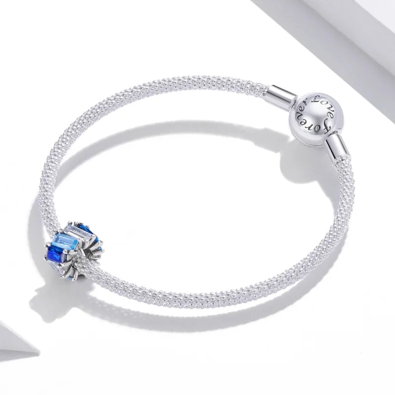 (afbeelding voor) Pandora Style Blauw vierkant Spacer Bedel - SCC1806 - Bekijken 3