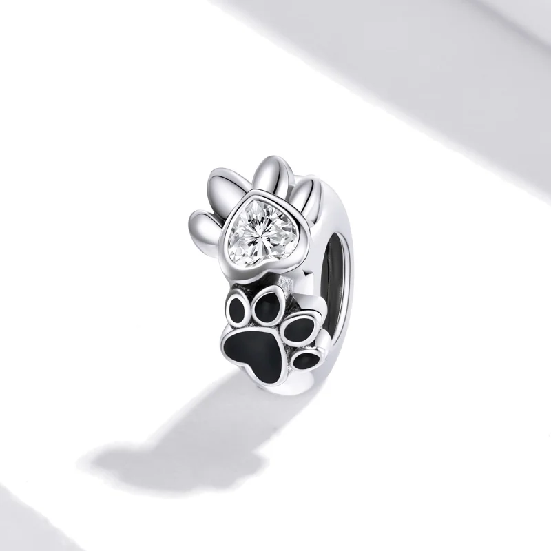 (afbeelding voor) Pandora Style Budding Paw Print Spacer Bedel - SCC1846 - Bekijken 2