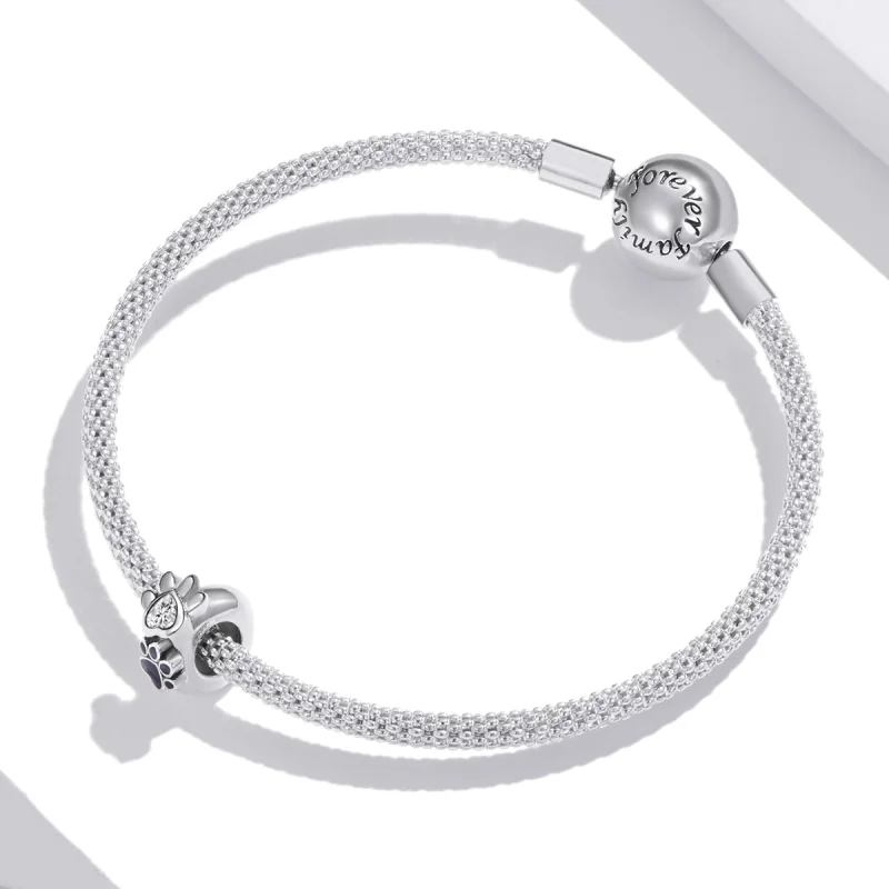 (afbeelding voor) Pandora Style Budding Paw Print Spacer Bedel - SCC1846 - Bekijken 3