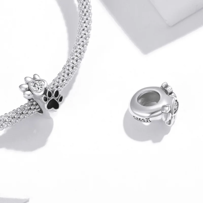 (afbeelding voor) Pandora Style Budding Paw Print Spacer Bedel - SCC1846 - Bekijken 4
