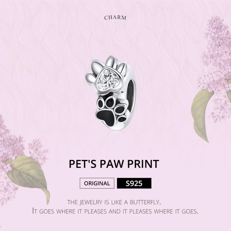 (afbeelding voor) Pandora Style Budding Paw Print Spacer Bedel - SCC1846 - Bekijken 7