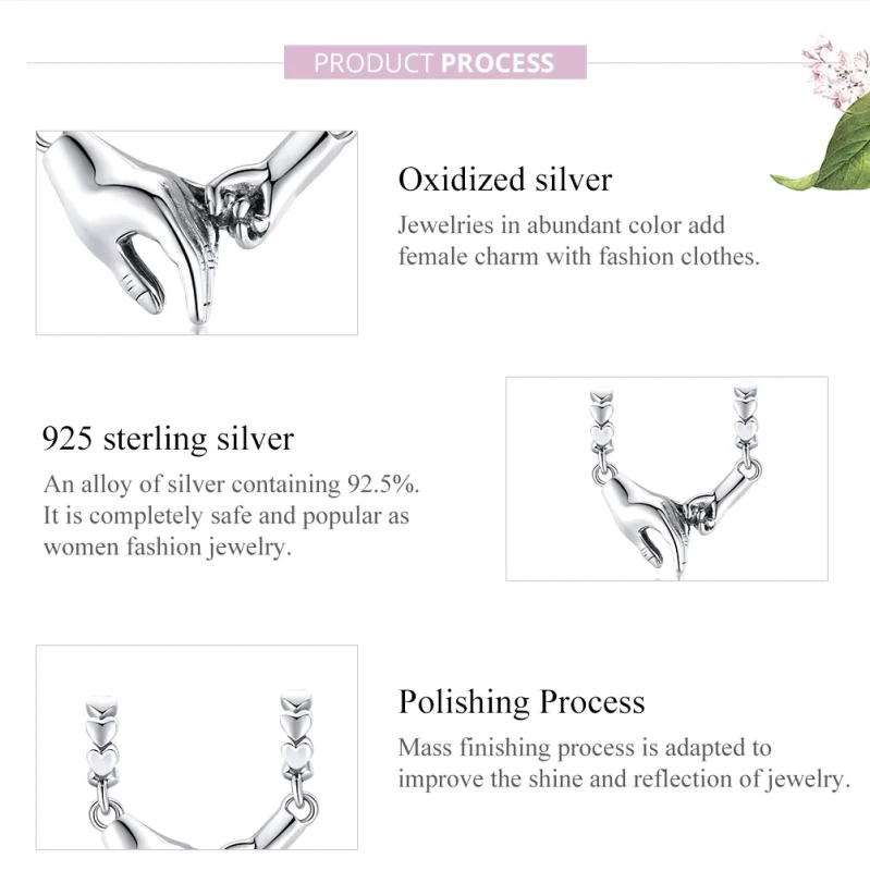 (afbeelding voor) Pandora Style Hand in hand Spacer Bedel - SCC1700 - Bekijken 8