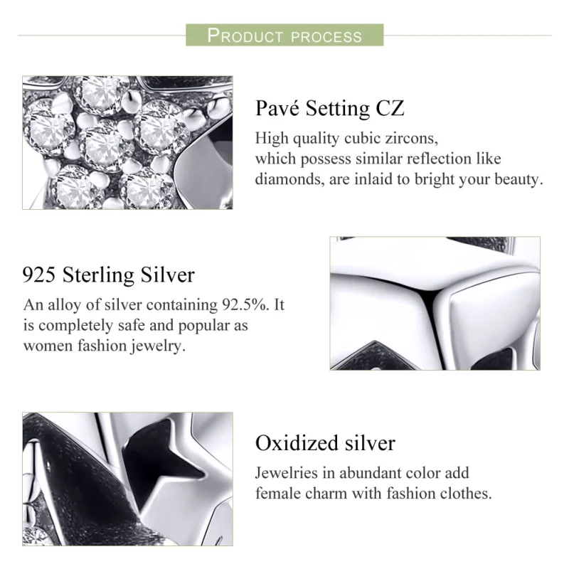 (afbeelding voor) Pandora Style Kleine sterren Spacer Bedel - SCC929 - Bekijken 7