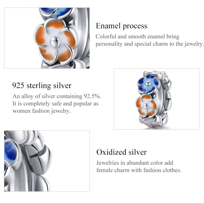 (afbeelding voor) Pandora Style Kleurrijke hortensia Spacer Bedel - SCC1703 - Bekijken 7