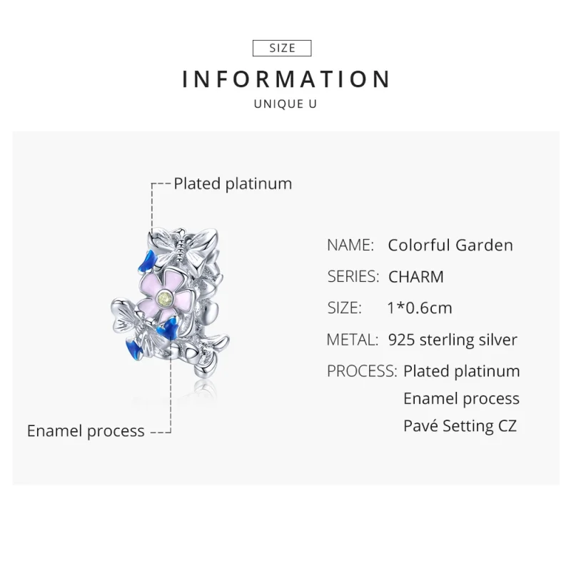 (afbeelding voor) Pandora Style Kleurrijke tuin Spacer Bedel - BSC288 - Bekijken 8