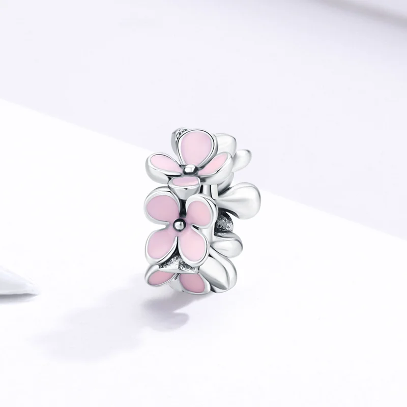 (afbeelding voor) Pandora Style Roze bloem Spacer Bedel - SCC1484 - Bekijken 2