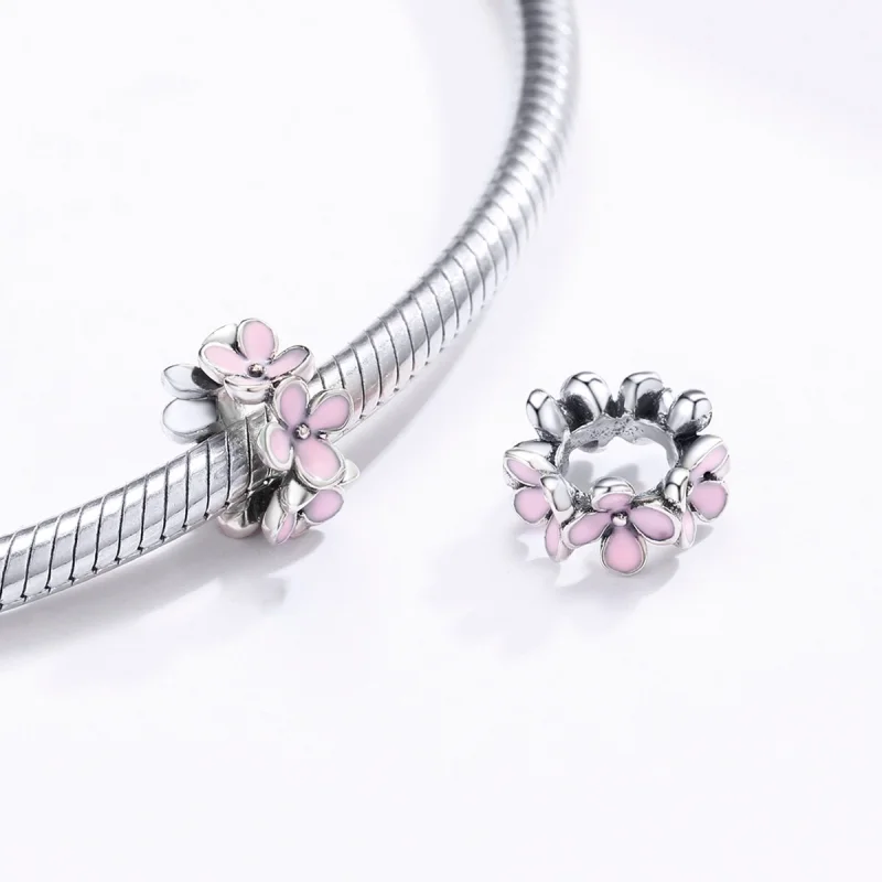 (afbeelding voor) Pandora Style Roze bloem Spacer Bedel - SCC1484 - Bekijken 4