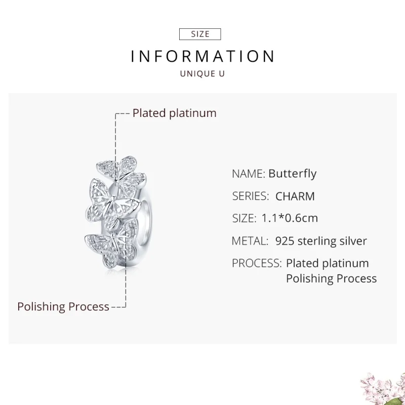 (afbeelding voor) Pandora Style Vlinder Spacer Bedel - BSC120 - Bekijken 6