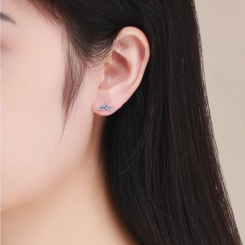 (afbeelding voor) Pandora Style Blauwe Fishtail Oorknopjes - BSE058 - Bekijken 5