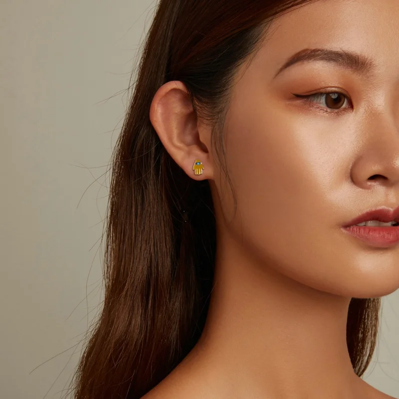 (afbeelding voor) Pandora Style Devil Eye Lucky Hand Set Oorknopjes - SCE1341 - Bekijken 8