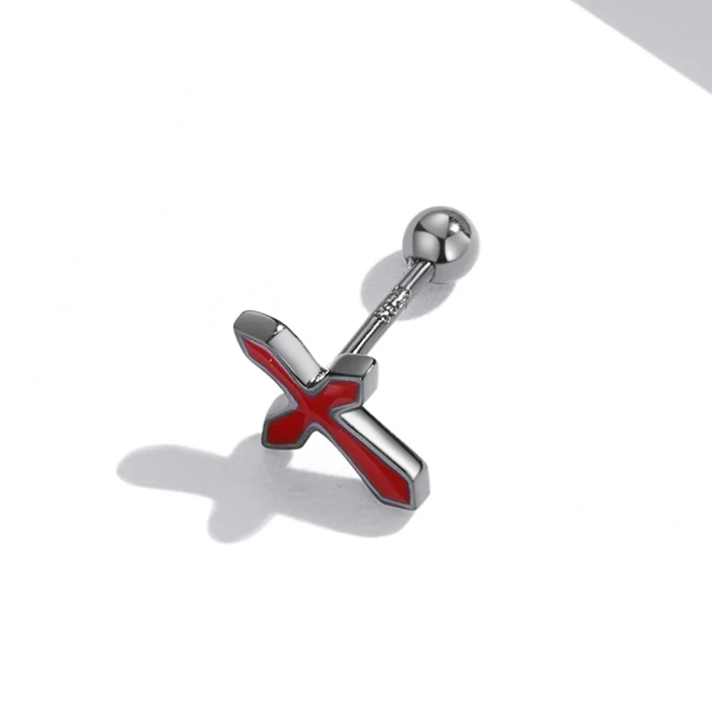 (afbeelding voor) Pandora Style Donker Kruis Oorknopjes - SCE1327 - Bekijken 4