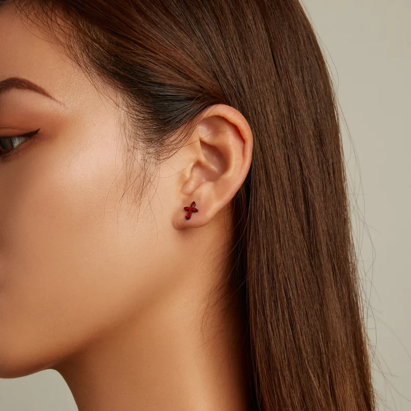 (afbeelding voor) Pandora Style Donker Kruis Oorknopjes - SCE1327 - Bekijken 6