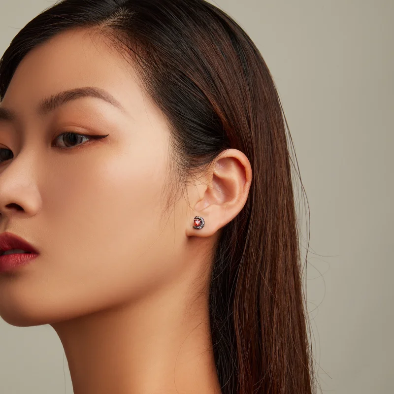 (afbeelding voor) Pandora Style Donkere Nacht Maanlicht Oorknopjes - SCE1519 - Bekijken 6