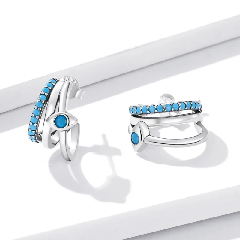 (afbeelding voor) Pandora Style Duivelsoogcirkel Oorknopjes - BSE571 - Bekijken 4