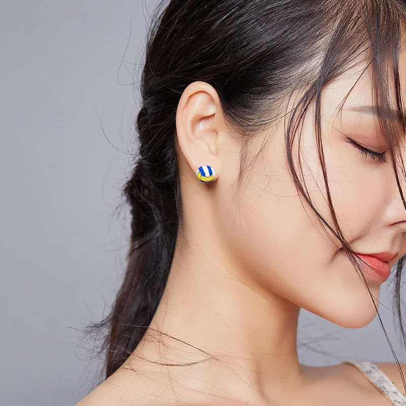 (afbeelding voor) Pandora Style Dynamisch Volleybal Oorknopjes - SCE902 - Bekijken 6