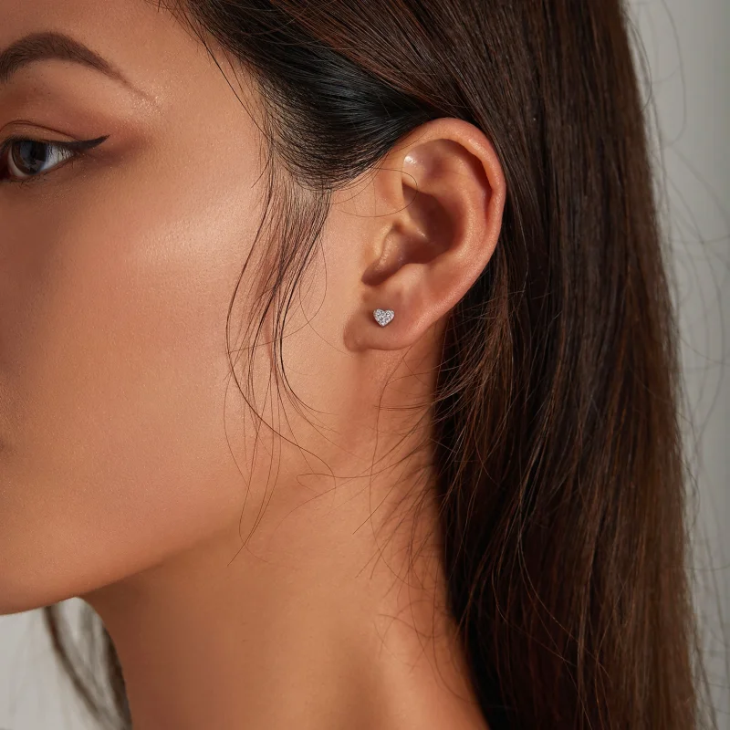 (afbeelding voor) Pandora Style Eenvoudige liefde Oorknopjes - SCE1298 - Bekijken 6