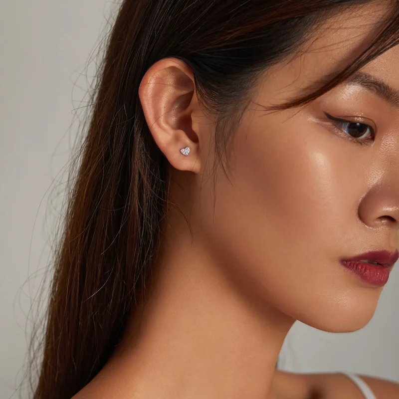 (afbeelding voor) Pandora Style Eenvoudige liefde Oorknopjes - SCE1298 - Bekijken 7