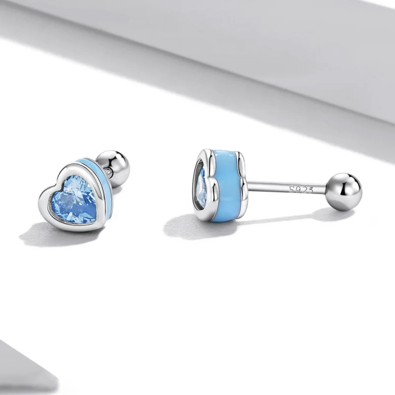 (afbeelding voor) Pandora Style Eenvoudige liefde Oorknopjes - SCE1352-LB - Bekijken 3