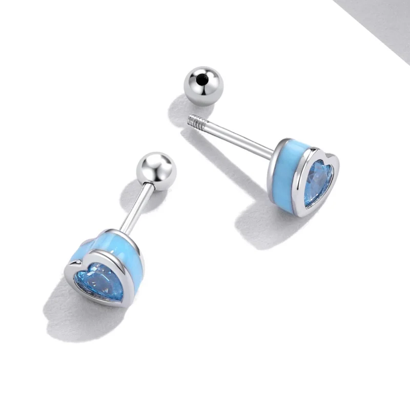 (afbeelding voor) Pandora Style Eenvoudige liefde Oorknopjes - SCE1352-LB - Bekijken 4