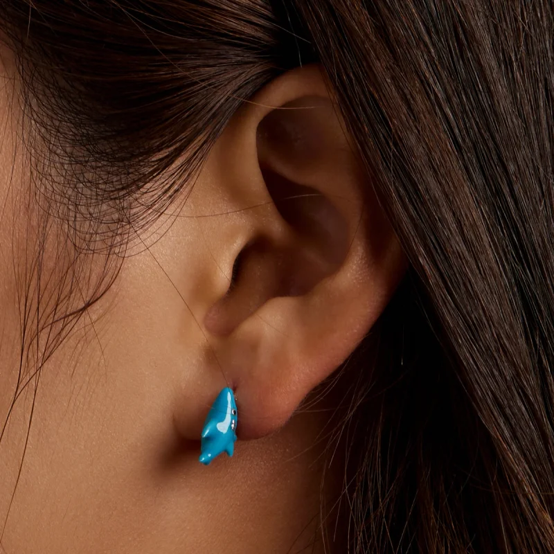 (afbeelding voor) Pandora Style Grappige kleine haai Oorknopjes - BSE563 - Bekijken 7