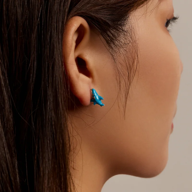 (afbeelding voor) Pandora Style Grappige kleine haai Oorknopjes - BSE563 - Bekijken 8