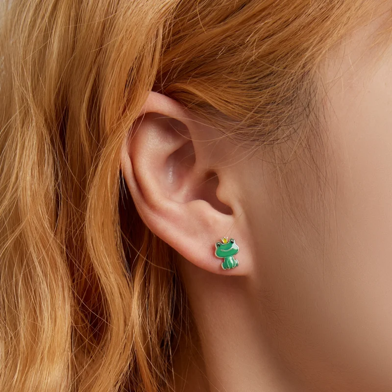 (afbeelding voor) Pandora Style Grappige kleine kikker Oorknopjes - SCE1380 - Bekijken 5