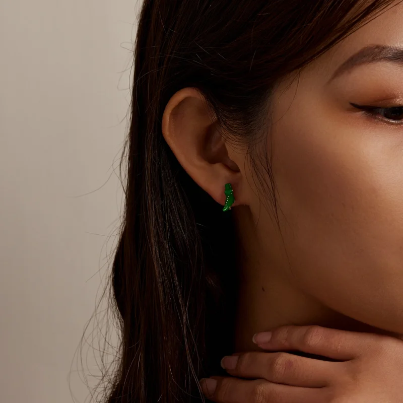 (afbeelding voor) Pandora Style Grappige kleine krokodil Oorknopjes - BSE562 - Bekijken 8