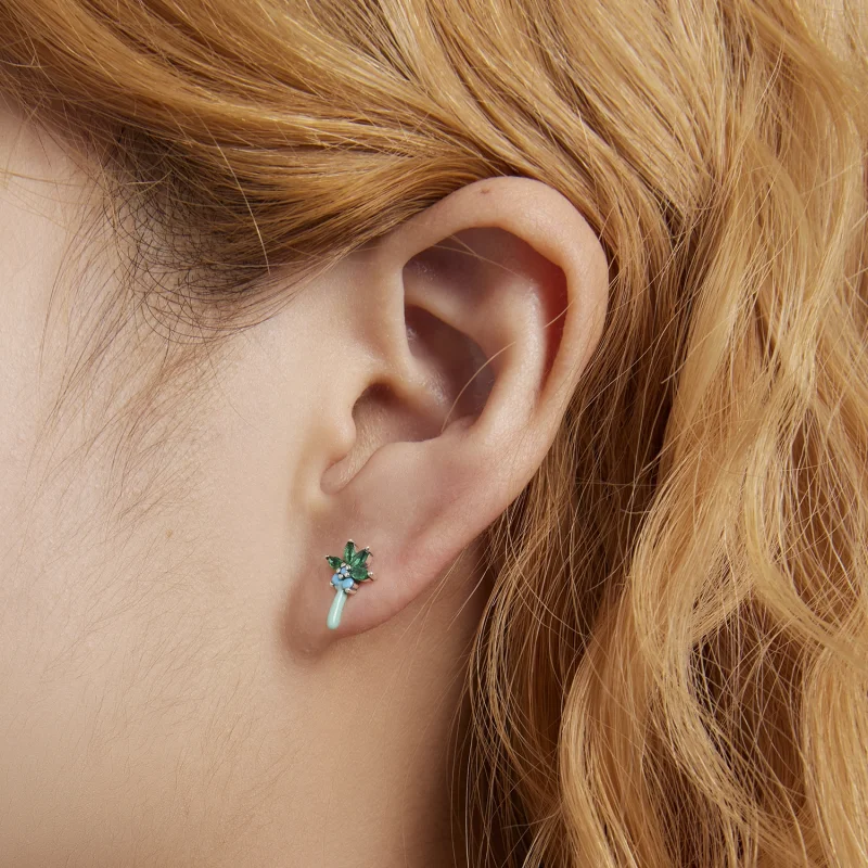 (afbeelding voor) Pandora Style Grappige kokosnootboom Oorknopjes - SCE1403 - Bekijken 5