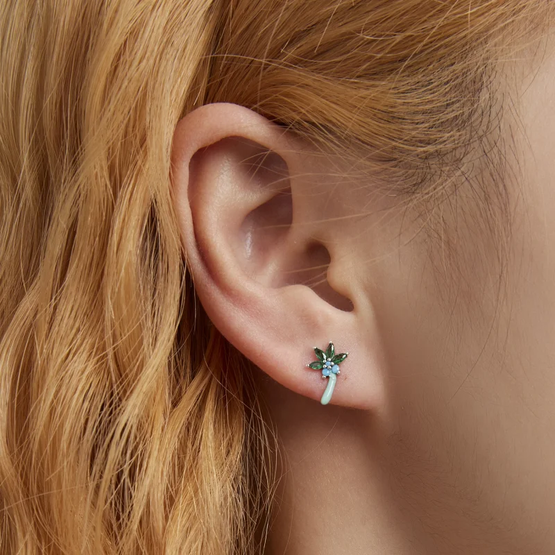 (afbeelding voor) Pandora Style Grappige kokosnootboom Oorknopjes - SCE1403 - Bekijken 6