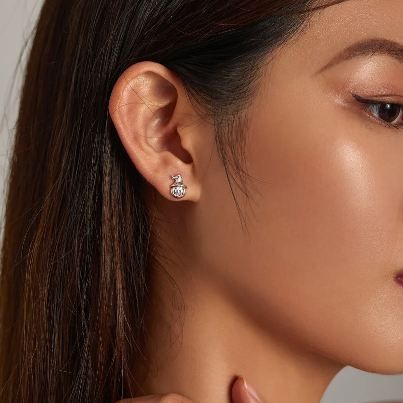 (afbeelding voor) Pandora Style Halloween Pompoen Oorknopjes - BSE537 - Bekijken 8