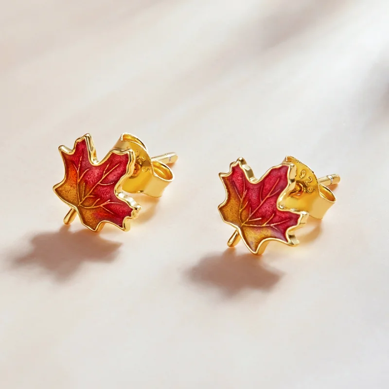 (afbeelding voor) Pandora Style Herfst - Maple Leaf Oorknopjes - SCE1244 - Bekijken 2