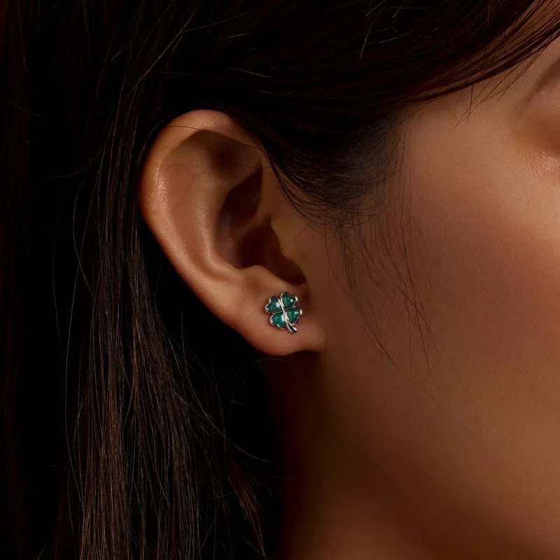 (afbeelding voor) Pandora Style Klavertje vier Oorknopjes - SCE1346 - Bekijken 6