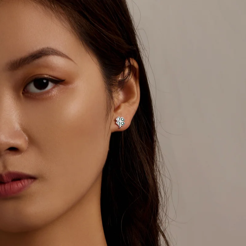 (afbeelding voor) Pandora Style Klavertje vier Oorknopjes - SCE1346 - Bekijken 7