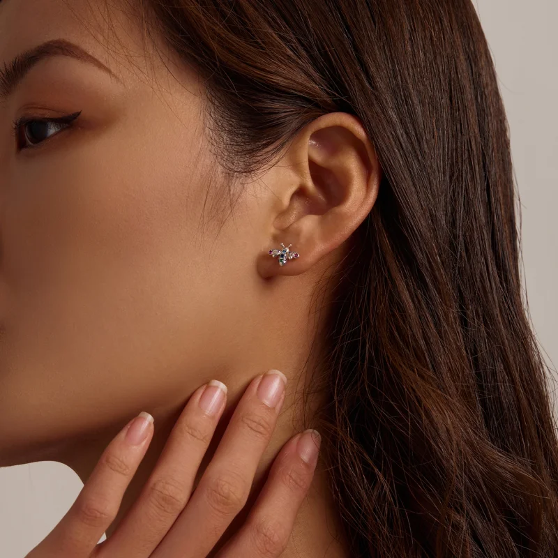 (afbeelding voor) Pandora Style Kleurrijke Bij Oorknopjes - BSE559 - Bekijken 7