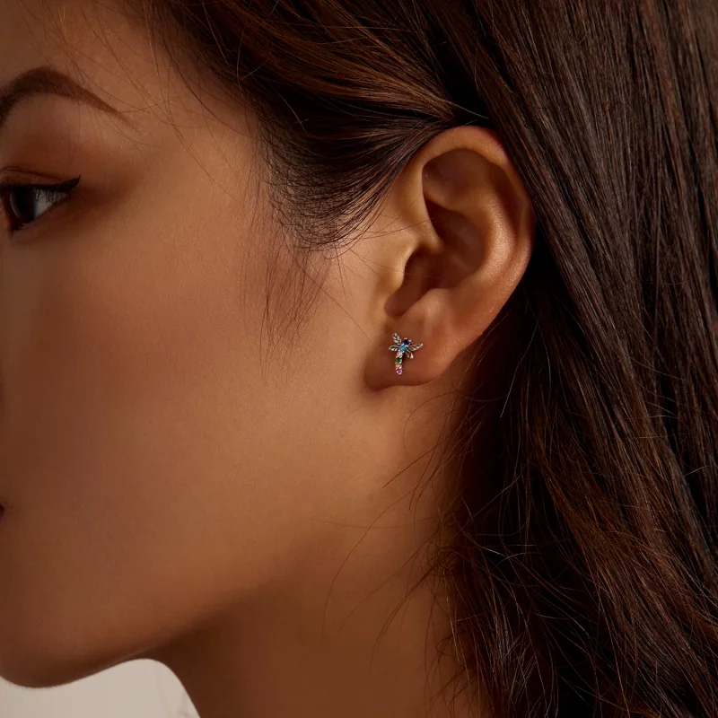 (afbeelding voor) Pandora Style Kleurrijke Dragonfly Oorknopjes - BSE515 - Bekijken 11