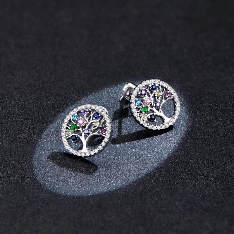 (afbeelding voor) Pandora Style Kleurrijke Levensboom Oorknopjes - BSE497 - Bekijken 5