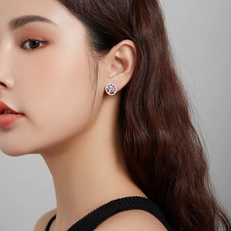 (afbeelding voor) Pandora Style Kleurrijke Levensboom Oorknopjes - BSE497 - Bekijken 7