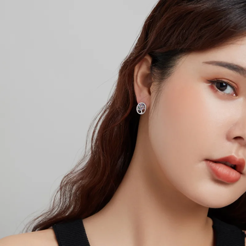 (afbeelding voor) Pandora Style Kleurrijke Levensboom Oorknopjes - BSE497 - Bekijken 8