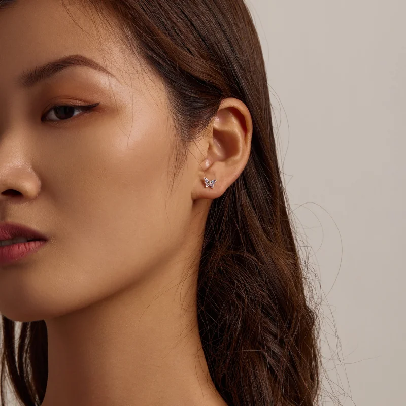 (afbeelding voor) Pandora Style Kleurrijke Vlinder Oorknopjes - BSE514 - Bekijken 10