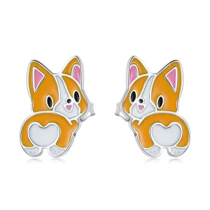 (afbeelding voor) Pandora Style Leuke Corgi Oorknopjes - SCE1281