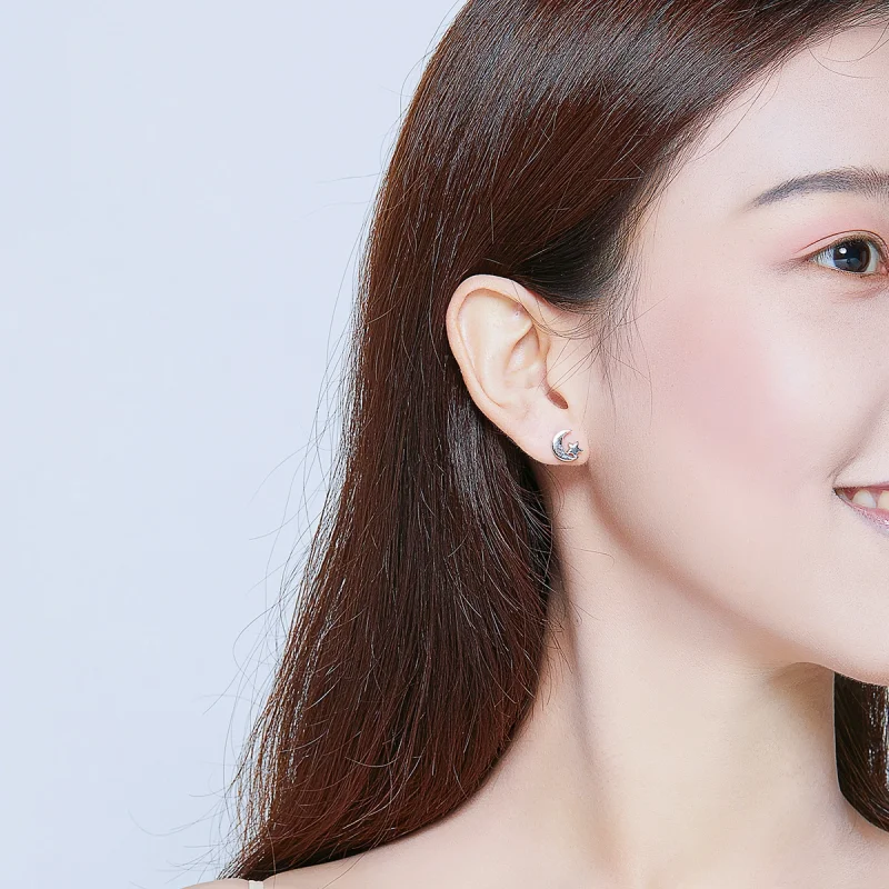 (afbeelding voor) Pandora Style Maan en sterren Oorknopjes - SCE726 - Bekijken 5