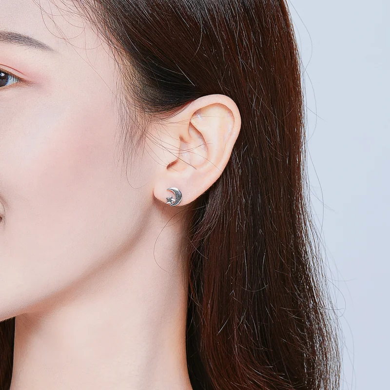 (afbeelding voor) Pandora Style Maan en sterren Oorknopjes - SCE726 - Bekijken 6