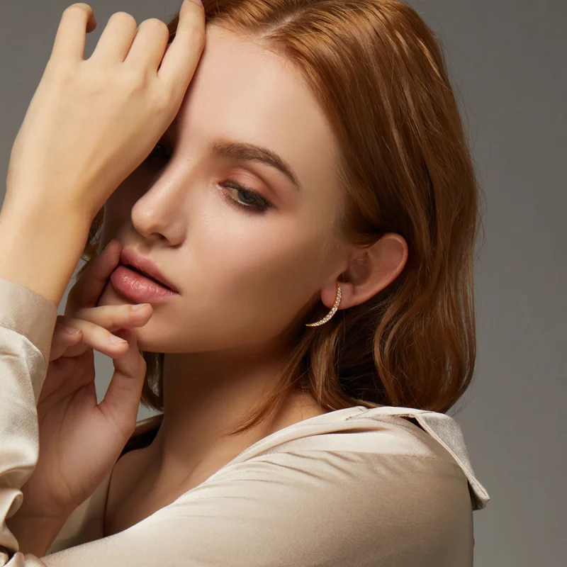 (afbeelding voor) Pandora Style Maansikkel Oorknopjes - BSE314 - Bekijken 6