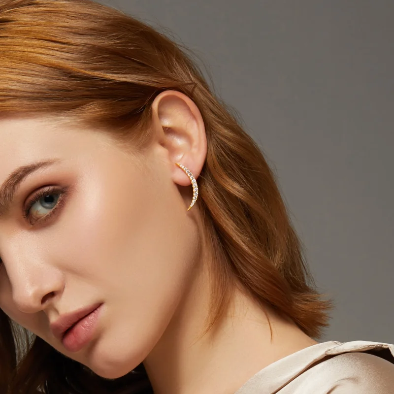 (afbeelding voor) Pandora Style Maansikkel Oorknopjes - BSE314 - Bekijken 8