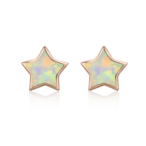 (afbeelding voor) Pandora Style Opaal Pentagram Oorknopjes - SCE674