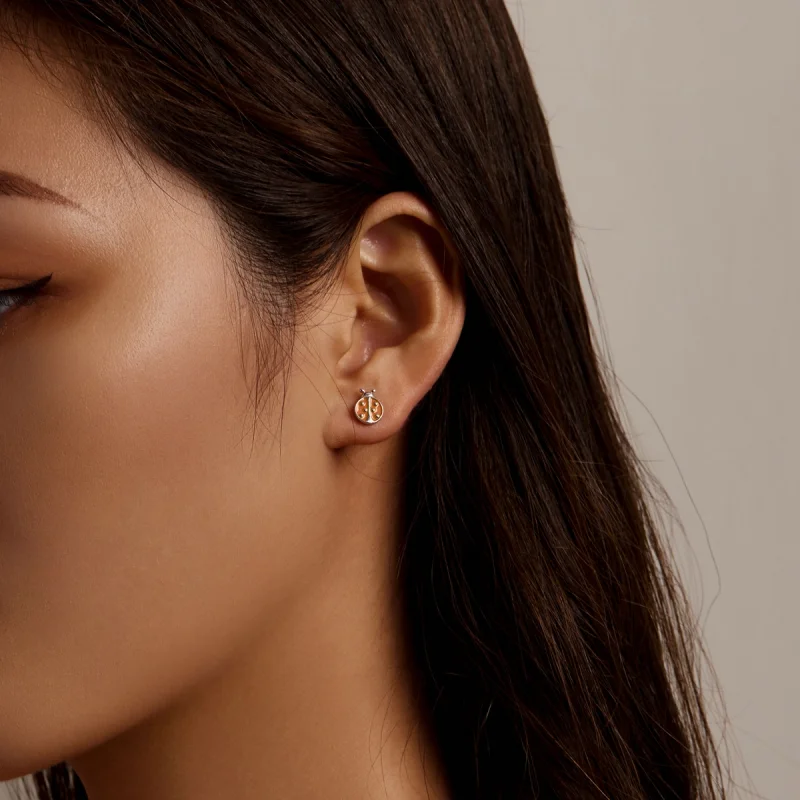 (afbeelding voor) Pandora Style Oranje Lieveheersbeestje Oorknopjes - SCE1345 - Bekijken 5